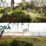 El Ayuntamiento de San Martín Texmelucan realizó trabajos de limpieza, retiro de maleza y mantenimiento en el parque El Chamizal para mejorar el entorno.