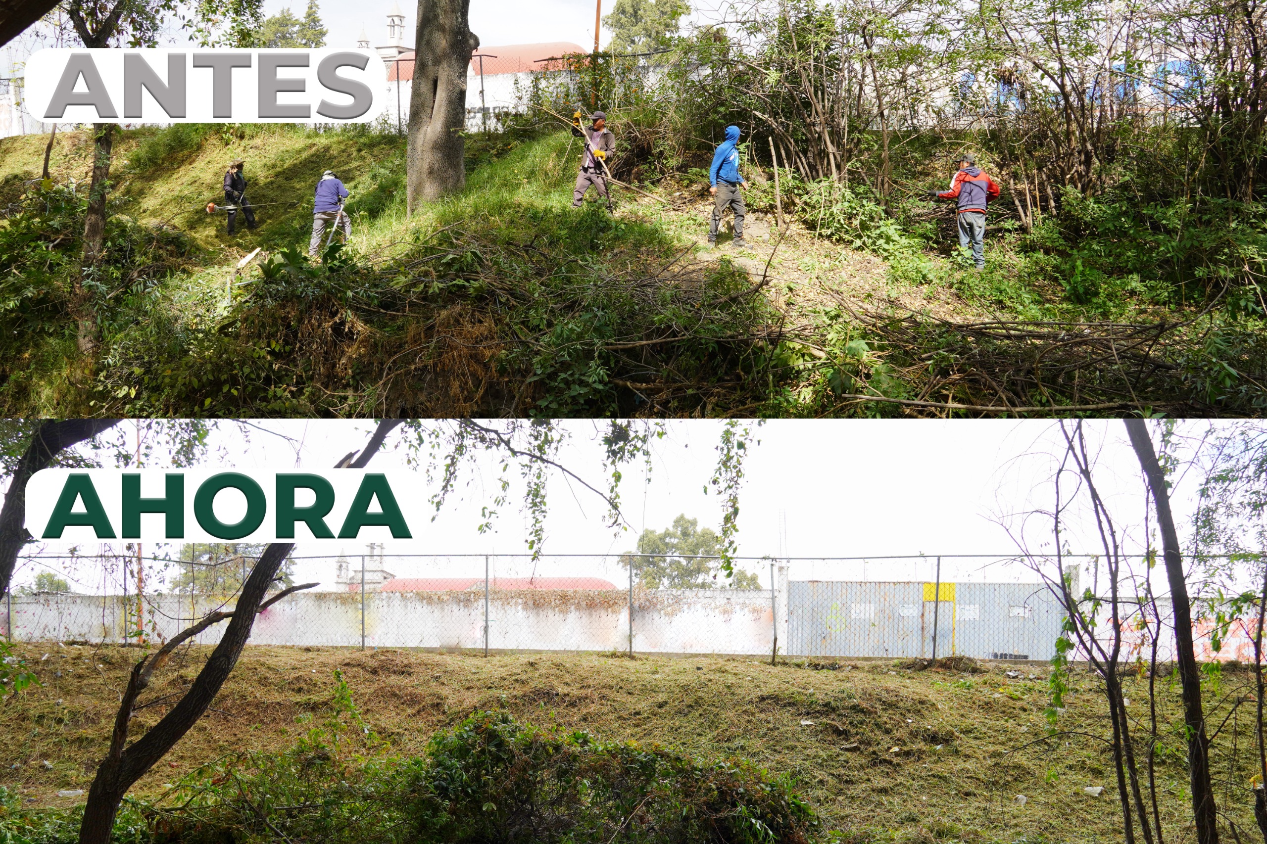 Texmelucan refuerza mantenimiento de espacios públicos en el parque El Chamizal