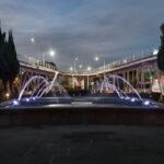 Las Fuentes que Brillan llegaron a la fuente Hermanos Serdán para renovar línea eléctrica, hidráulica, luminarias y sellar grietas; raspado y pintura.