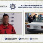 Autoridades de San Pedro Cholula recuperaron un vehículo con reporte de robo sobre el bulevar Forjadores, tras identificación del C5.