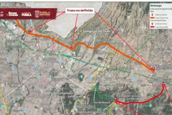 Alejandro Armenta anunció el nuevo Periférico “5 de Mayo”; irá del Outlet a Flor del Bosque y busca cerrar el circuito carretero alrededor de Puebla en un plazo de 2 años.