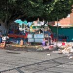 Explosión de un tanque de gas en un puesto de comida dejó 14 personas lesionadas, en la Unidad Habitacional Agua Santa. FOTO: Milenio.