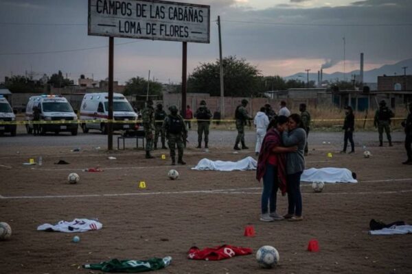 Ataque armado a una cancha de fútbol en Salamanca deja 11 muertos. FOTO: Redes sociales.