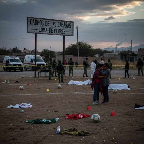 Ataque armado a una cancha de fútbol en Salamanca deja 11 muertos. FOTO: Redes sociales.