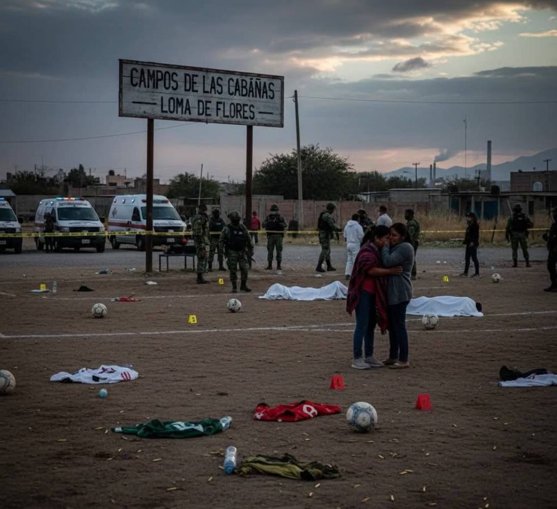 Ataque armado a una cancha de fútbol en Salamanca deja 11 muertos. FOTO: Redes sociales.