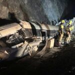 Tren descarrilado en España. Foto: Tabasco Hoy.