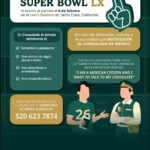 SRE alerta a mexicanos en el Super Bowl por política migratoria de Trump; la NFL descarta presencia de ICE. IMAGEN: SRE.