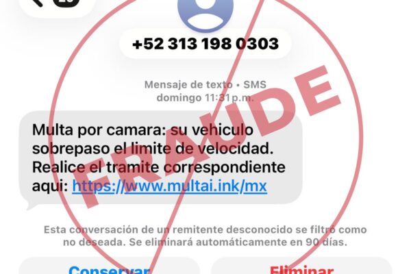 Detectan SMS falsos de fotomultas en Puebla; así operan para robar tus datos. IMAGEN: Gobierno de Puebla.