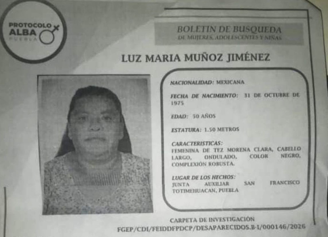 Identifican a mujer localizada en límites de Puebla y Ocoyucan; se trata de Luz María, quien era buscada desde el miércoles.