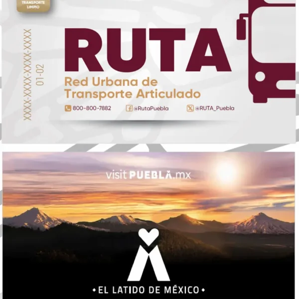 Ante la escasez de plásticos, Puebla lanza 550 mil nuevas tarjetas de RUTA con diseño de volcanes y tecnología anti-clonación.