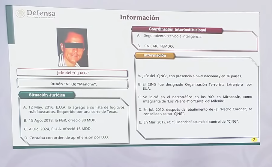 Sheinbaum explicó que por seguridad no se difundirán todas las imágenes del operativo en Tapalpa así como del cuerpo de Nemesio Oseguera. IMAGEN: Gobierno MX.
