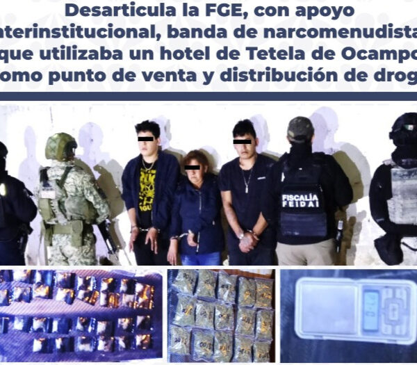 Usaban un hotel como "tiendita" de droga; en operativo conjunto GN y Ejército, detuvieron a los responsables de distribuir estupefacientes en el centro de Tetela de Ocampo.