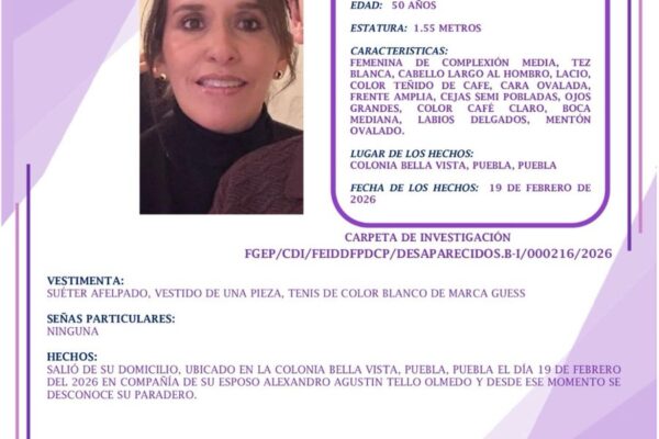 Buscan a esposos desaparecidos en la colonia Bella Vista; Instituto Oriente se suma a la localización.