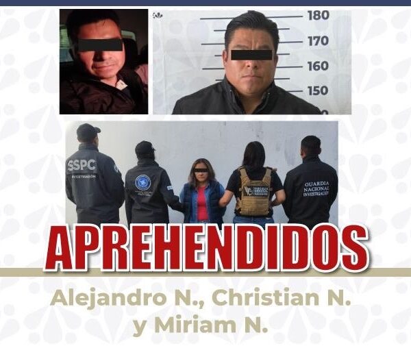 La Fiscalía de Puebla confirmó la detención de Christian “N.”, así como de otras dos personas implicadas en el homicidio del matrimonio Tello Ruiz.