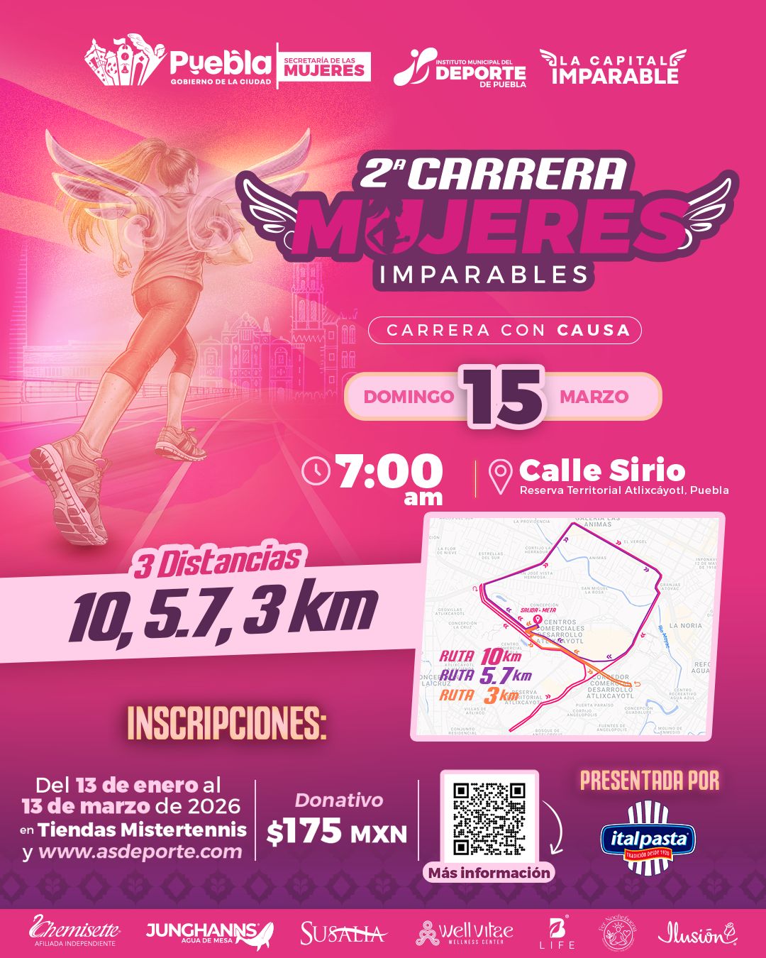 El alcalde Pepe Chedraui invita a la 2ª Carrera "Mujeres Imparables 2026". Una ruta con causa para empoderar a las poblanas a través del deporte.