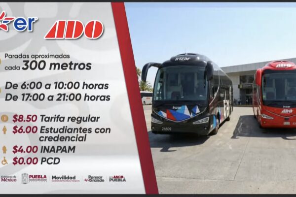 Ante el re-ordenamiento del transporte en Puebla, entran en marcha rutas temporales de ADO, Estrella Roja y taxis grupales. IMAGEN: Gobierno de Puebla.