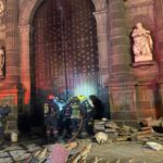 Reparación de la puerta norte de la Catedral de Puebla será cubierta por el seguro del INAH y se espera que los trabajos queden listos este mismo año.