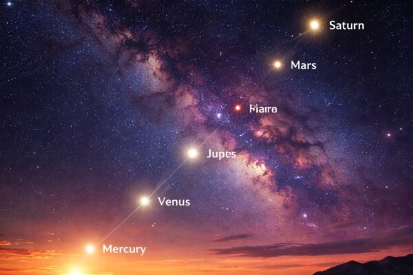 El cielo de febrero ofrecerá un espectáculo poco habitual con seis planetas podrán apreciarse en una misma franja celeste durante el atardecer del 28 de febrero. IMAGEN: Milenio.