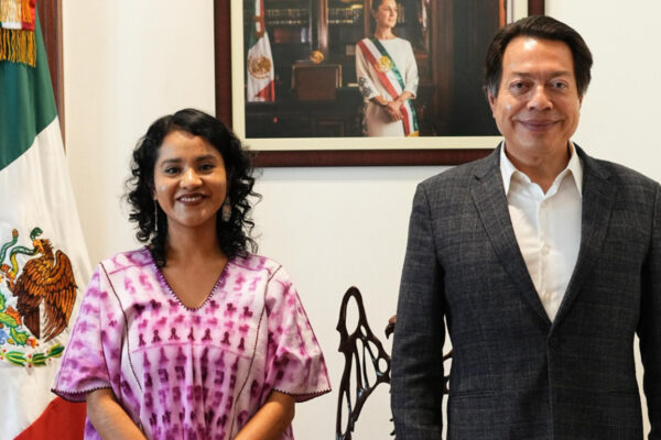 La SEP designó a Nadia López García como nueva titular de la Dirección General de Materiales Educativos, en sustitución de Marx Arriaga. FOTO: X @mario_delgado.