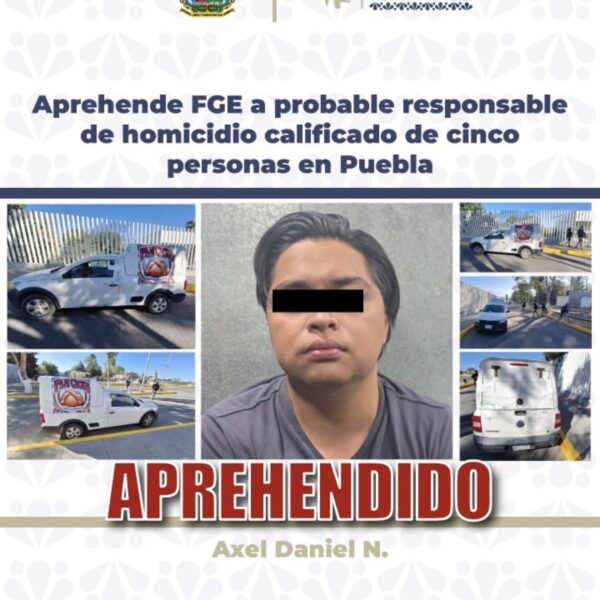 Tras casi un año de investigaciones, la Fiscalía de Puebla capturó a Axel Daniel "N", uno de los responsables de la ejecución de cinco personas en Los Fuertes.