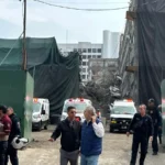 Claudia Sheinbaum confirmó que continúa la búsqueda de una persona atrapada tras el derrumbe de un edificio en San Antonio Abad. FOTO: Alfredo Domínguez.