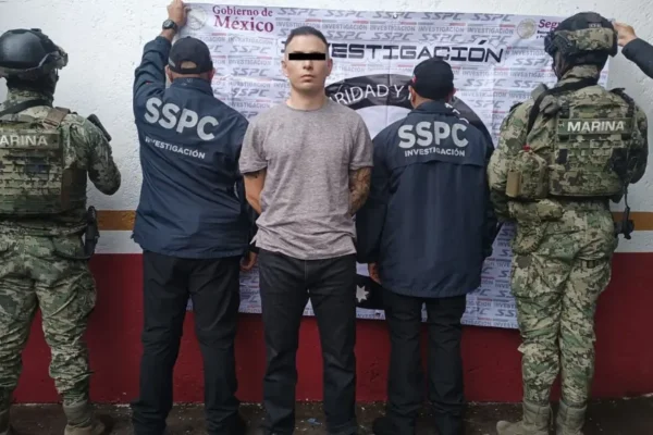 Capturaron en México a Ángel Esteban Aguilar Morales, alias “Lobo Menor”, presunto autor intelectual del asesinato del candidato presidencial ecuatoriano Fernando Villavicencio. FOTO: Gabinete de Seguridad.