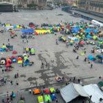Integrantes de la CNTE iniciaron un paro de 72 horas con movilizaciones en distintos estados además instalaron un plantón en el Zócalo. FOTO: @HalconOnce.
