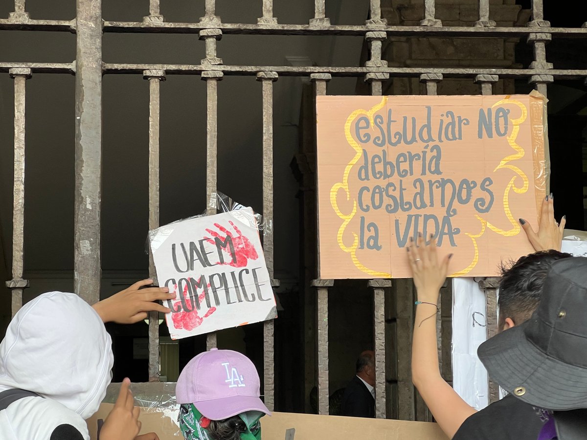 El paro de estudiantes de la UAEM suma respaldo de colectivos y pueblos originarios, tras las protestas por el feminicidio de dos estudiantes. FOTO: Rubicela Morelos.
