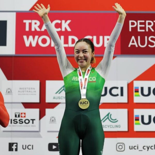 Yareli Acevedo consiguió la medalla de oro en la Copa Mundial de Ciclismo en Australia. FOTO: vía CONADE.