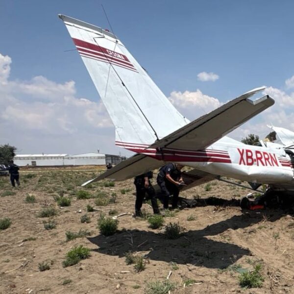 La aeronave se dirigía a Poza Rica cuando perdió altura y cayó cerca de un parque industrial en Huejotzingo.