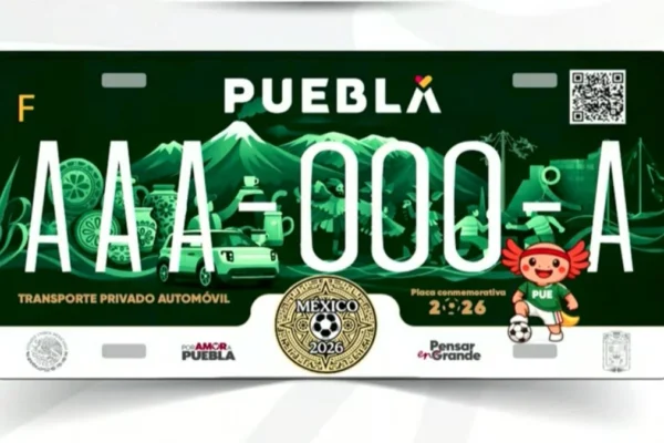 Puebla lanzará 40 mil placas vehiculares conmemorativas de la Copa Mundial 2026; disponibles a partir del próximo 28 de abril.