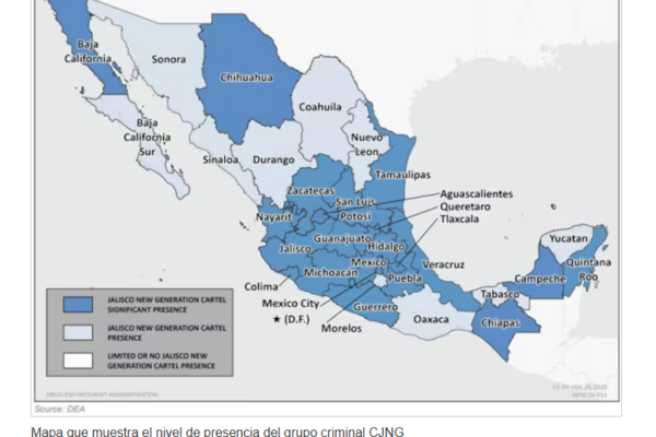 La DEA confirma que la entidad es una de las 22 piezas clave para la logística del CJNG. IMAGEN: DEA.