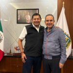 Alejandro Armenta Mier y Jorge Estefan Chidiac se reúnen tras dos años de tensiones. FOTO: X @EstefanChidiac.
