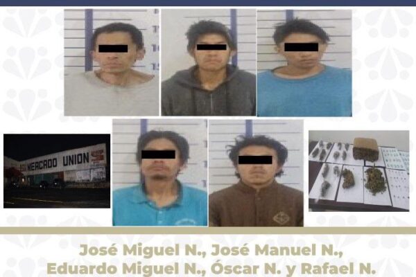 Buscaban a una persona desaparecida en mercado La Unión y terminan capturando a cinco delincuentes.