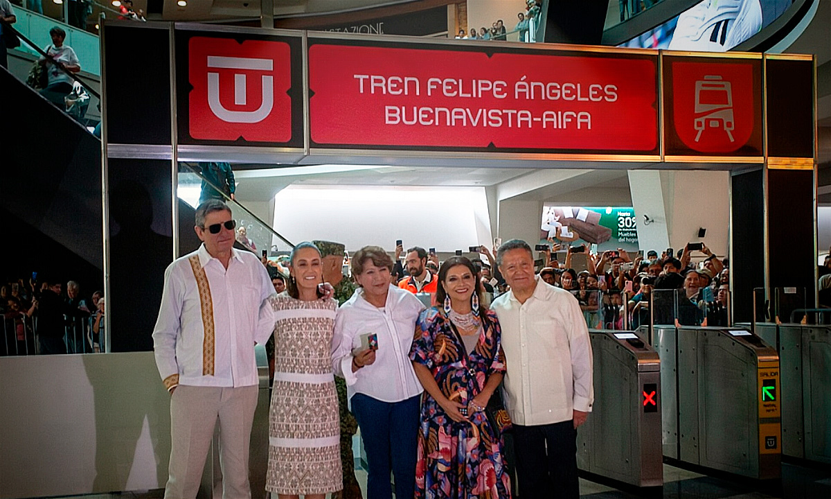 Sheinbaum inaugura el Tren “Felipe Ángeles” que conecta Buenavista con el AIFA