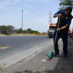 El Ayuntamiento de Puebla dio mantenimiento a una de las principales vialidades del sur, una de las más transitadas de la ciudad.
