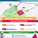 Ruta JBS y 4 bases de taxi, así funcionará el transporte nocturno en la Feria de Puebla. IMAGEN: SMT,
