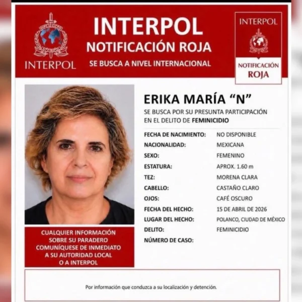 Detienen en Venezuela a Erika María “N”, acusada del feminicidio de la exreina de belleza Carolina Flores en Polanco. IMAGEN: Interpol HQ.