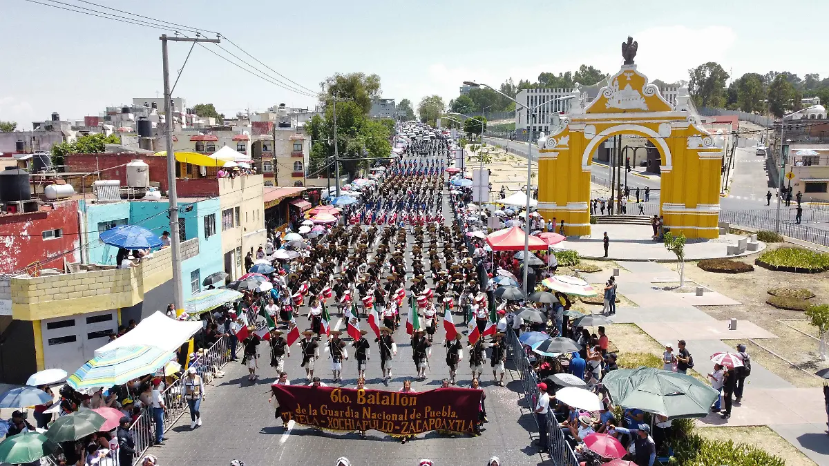 Desfile del 5 de Mayo se queda en Los Fuertes; no regresa a ruta tradicional este año. FOTO: El Sol de Puebla.