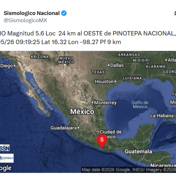 Susto matutino en Puebla; sismo de 5.6 sacudió al Estado y activó protocolos de emergencia. IMAGEN: Captura de pantalla X @SismologicoMX.