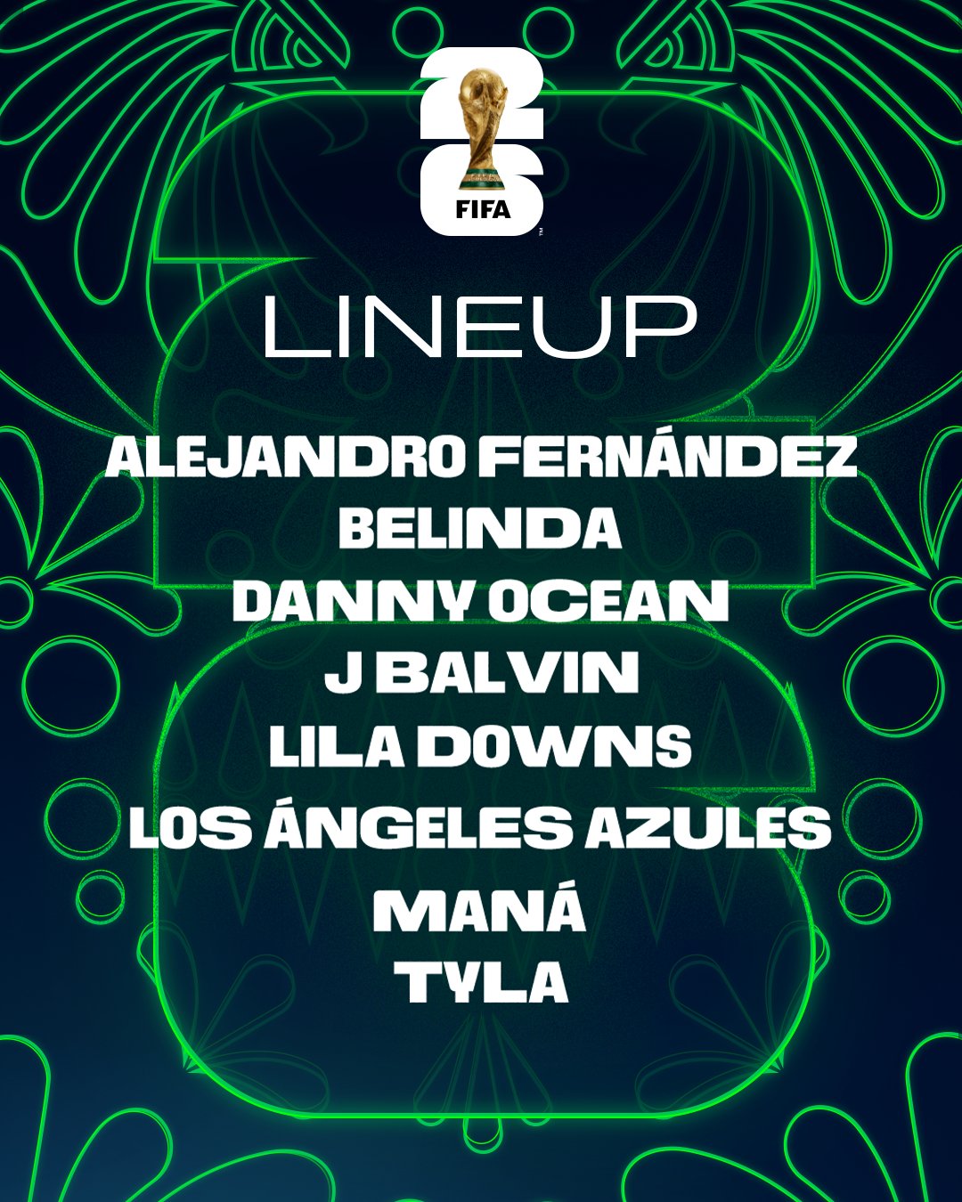 FIFA revela el lineup musical para la inauguración del Mundial 2026