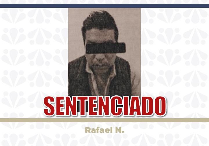 Rafael "N" pasará 7 años en prisión por agredir sexualmente a una menor de 13 años. IMAGEN: FGE Puebla.