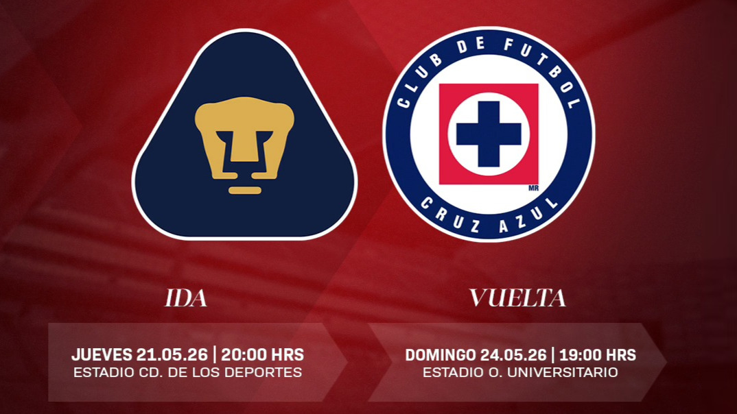 Cruz Azul jugará la final de ida en el Estadio Ciudad de los Deportes vs Pumas; calendario y horarios