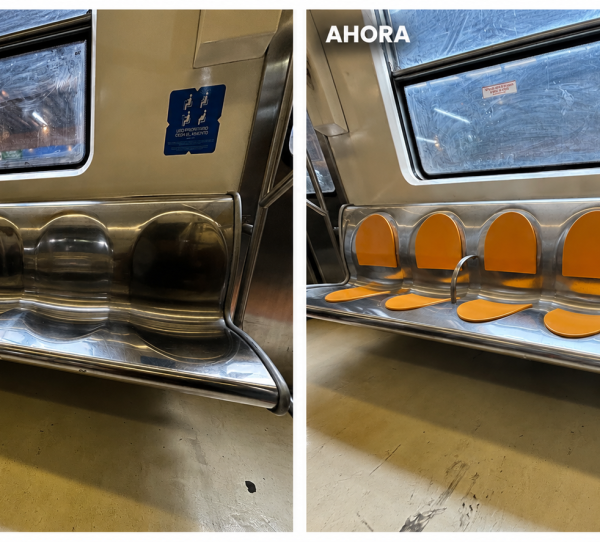 El Metro de la CDMX comenzó a instalar asientos y respaldos en los trenes NM02 de la Línea 2, conocidos por sus resbalosas bancas de acero inoxidable. FOTO: vía Excélsior.