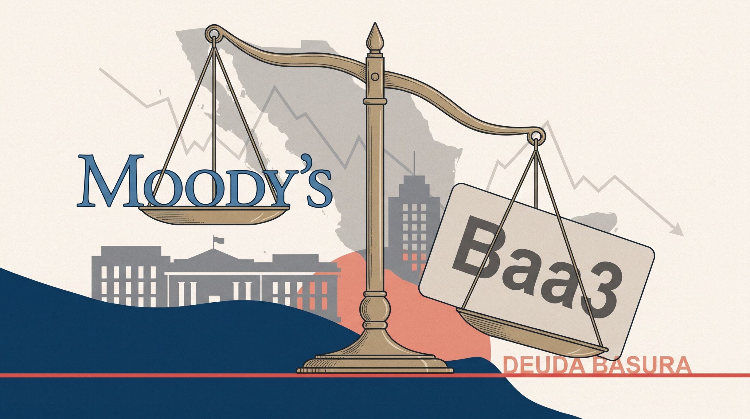 Moody’s ajustó la calificación soberana de México de Baa2 a Baa3, cambiando la perspectiva de negativa a estable. IMAGEN: Infobae.