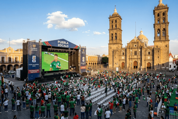 El Zócalo tendrá pantallas gigantes y "Fan Zone" para toda la justa mundialista. IMAGEN: Gemini.