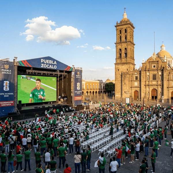 El Zócalo tendrá pantallas gigantes y "Fan Zone" para toda la justa mundialista. IMAGEN: Gemini.