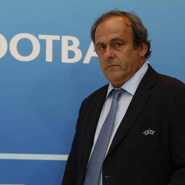 Michel Platini presentó una denuncia penal contra el presidente de la FIFA, Gianni Infantino, por presunta conspiración, acusación falsa y tráfico de influencias. FOTO: VALERY HACHE/AFP/Getty Images.