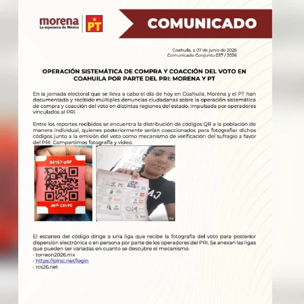Morena busca anular la elección de las diputaciones locales ganadas por el PRI por presunta compra masiva de votos mediante códigos QR.