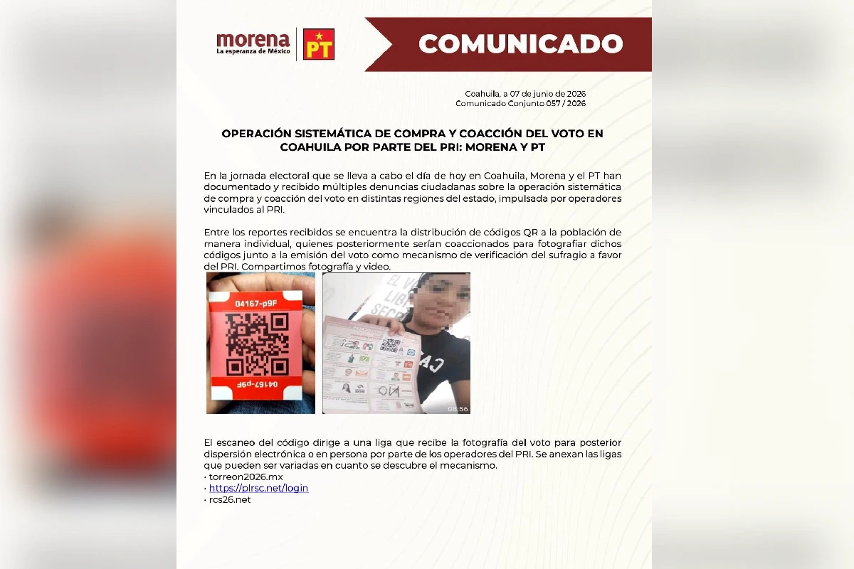 Morena busca anular la elección de las diputaciones locales ganadas por el PRI por presunta compra masiva de votos mediante códigos QR.